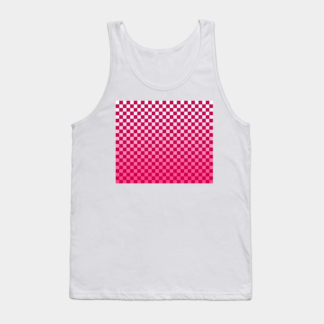 Pink Checkered Ombre Texture Tank Top by saradaboru